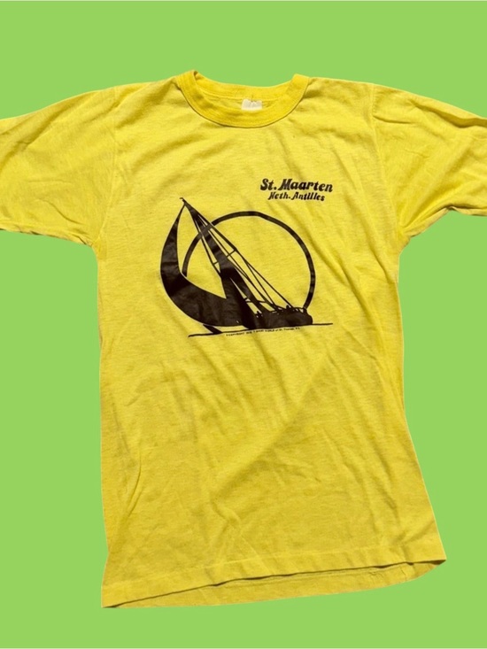 Vintage Tops - Vintage 70s St. Maarten Tourist Souvenir Tee Shirt